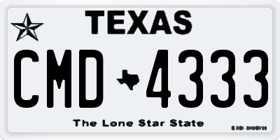 TX license plate CMD4333
