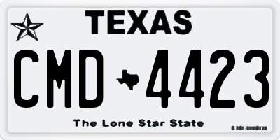 TX license plate CMD4423