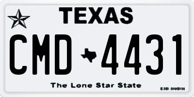 TX license plate CMD4431