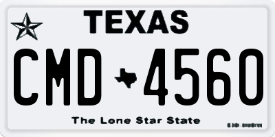 TX license plate CMD4560
