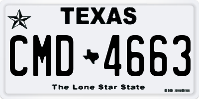 TX license plate CMD4663