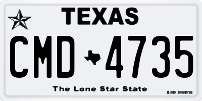 TX license plate CMD4735