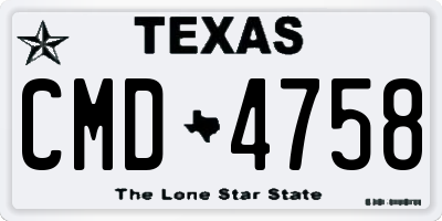 TX license plate CMD4758