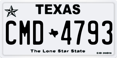 TX license plate CMD4793