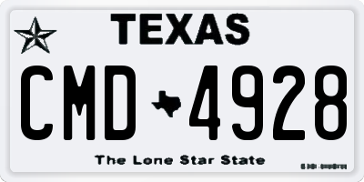 TX license plate CMD4928