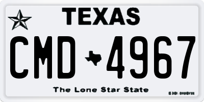 TX license plate CMD4967