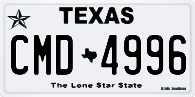 TX license plate CMD4996