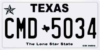 TX license plate CMD5034