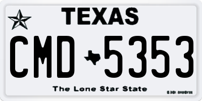 TX license plate CMD5353