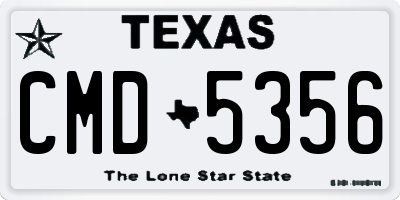 TX license plate CMD5356