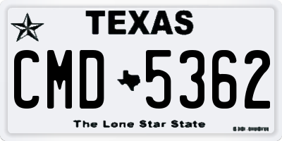 TX license plate CMD5362