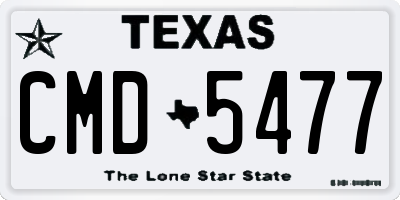 TX license plate CMD5477