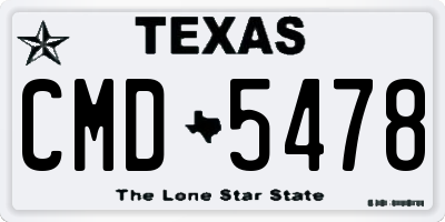 TX license plate CMD5478