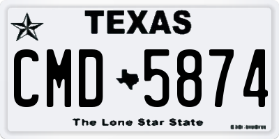 TX license plate CMD5874