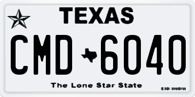TX license plate CMD6040