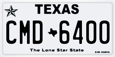 TX license plate CMD6400