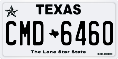 TX license plate CMD6460