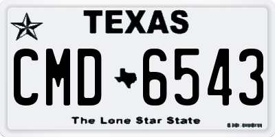 TX license plate CMD6543