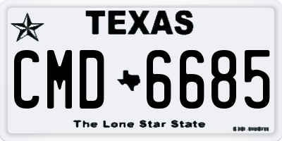 TX license plate CMD6685