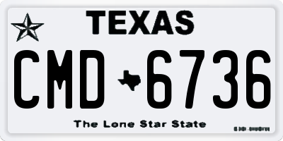 TX license plate CMD6736