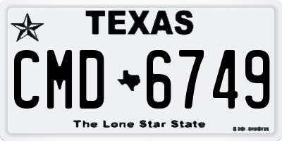 TX license plate CMD6749