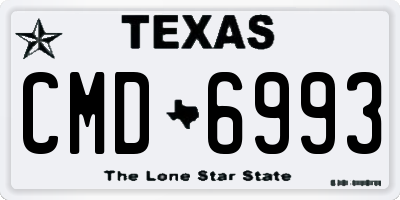 TX license plate CMD6993
