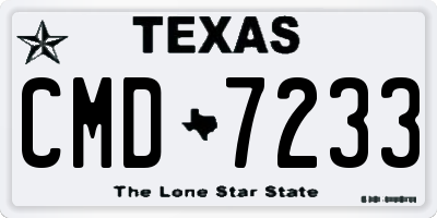 TX license plate CMD7233
