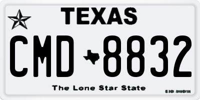 TX license plate CMD8832
