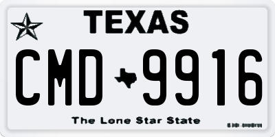 TX license plate CMD9916