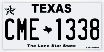 TX license plate CME1338
