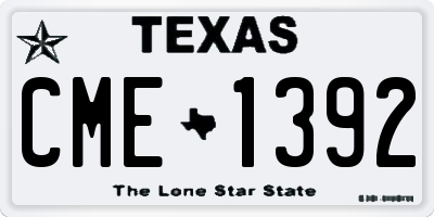 TX license plate CME1392