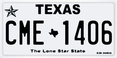 TX license plate CME1406