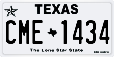 TX license plate CME1434