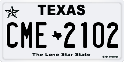 TX license plate CME2102
