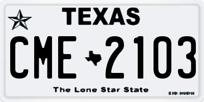 TX license plate CME2103