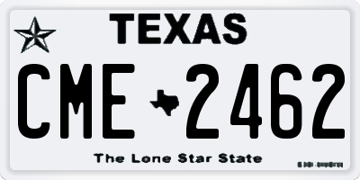 TX license plate CME2462