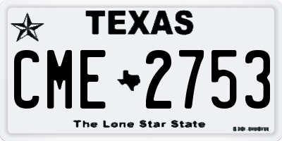 TX license plate CME2753