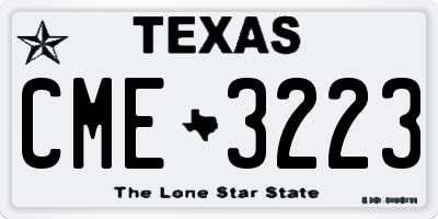 TX license plate CME3223