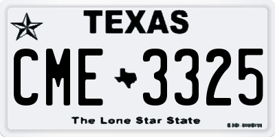 TX license plate CME3325
