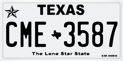 TX license plate CME3587