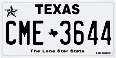 TX license plate CME3644