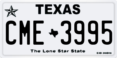 TX license plate CME3995