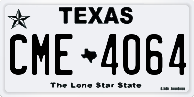 TX license plate CME4064