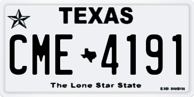 TX license plate CME4191