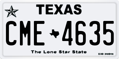 TX license plate CME4635