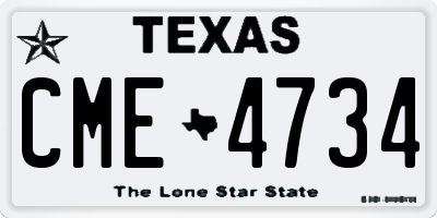 TX license plate CME4734