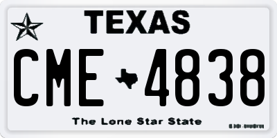 TX license plate CME4838