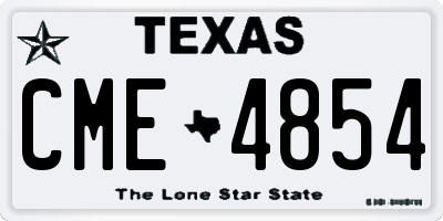 TX license plate CME4854