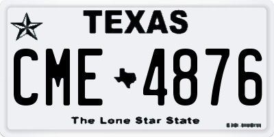 TX license plate CME4876