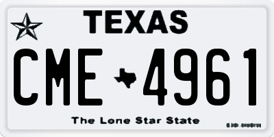 TX license plate CME4961